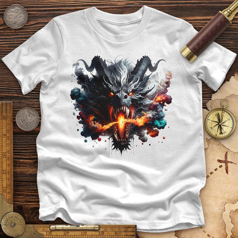 Raging Dragon In 3D Premium QualityTee White / S