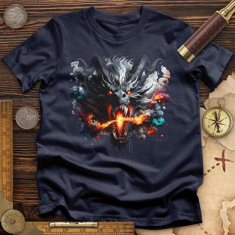 Raging Dragon In 3D T-Shirt Navy / S