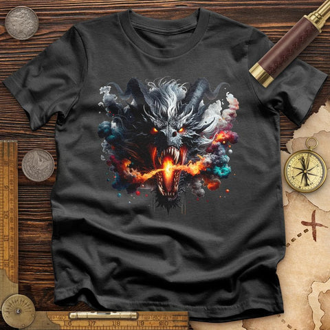 Raging Dragon In 3D T-Shirt Charcoal / S