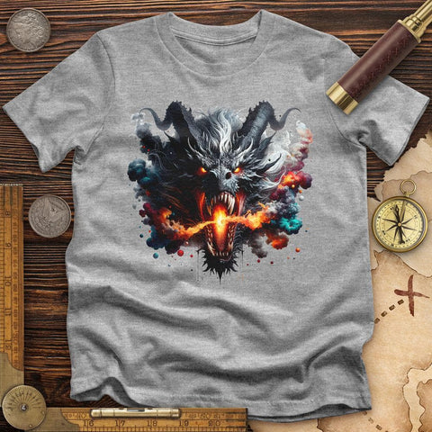 Raging Dragon In 3D T-Shirt Sport Grey / S