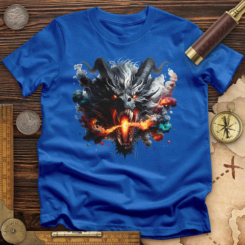 Raging Dragon In 3D T-Shirt Royal / S