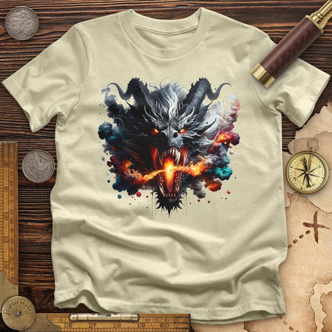 Raging Dragon In 3D T-Shirt Natural / S