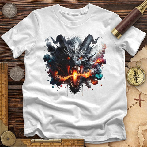 Raging Dragon In 3D T-Shirt White / S