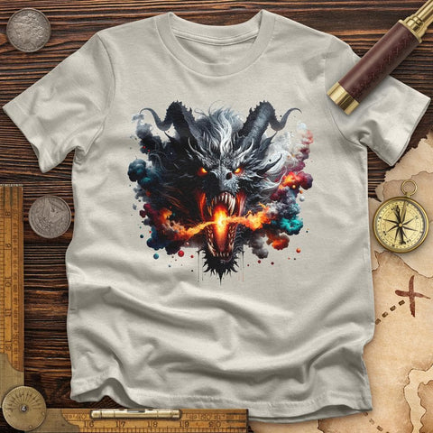 Raging Dragon In 3D T-Shirt Ice Grey / S