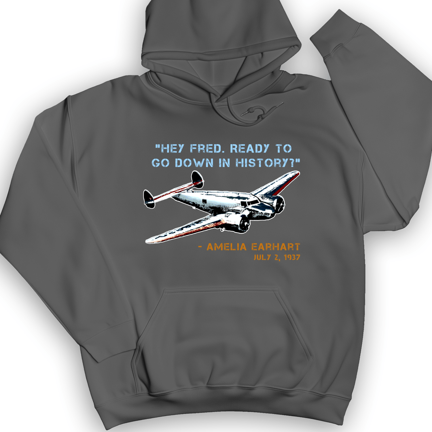 Ready To Go Down In History Hoodie Charcoal / S