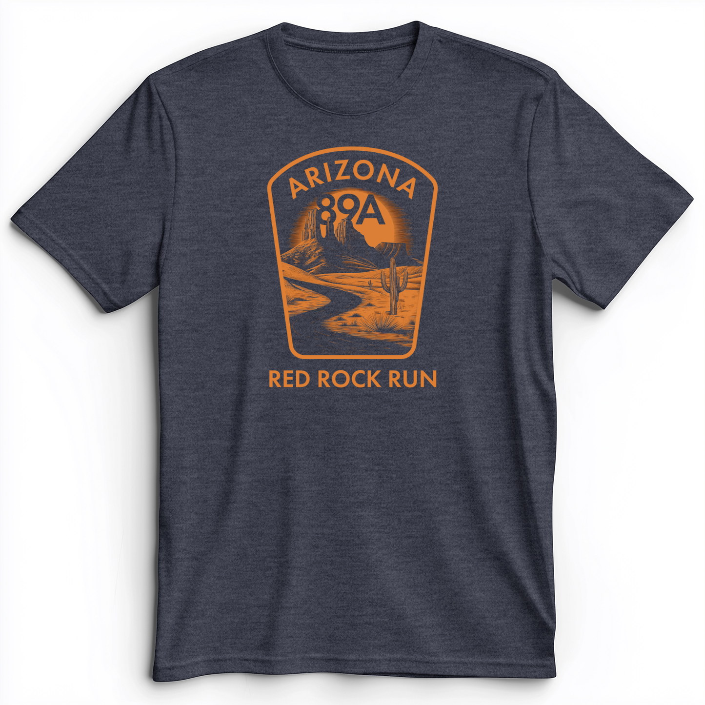 Red Rock Run Premium Tee Heather Navy / S