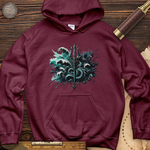 Regal Poseidon Trident Hoodie Maroon / S