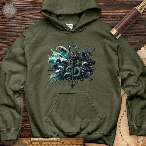 Regal Poseidon Trident Hoodie Military Green / S