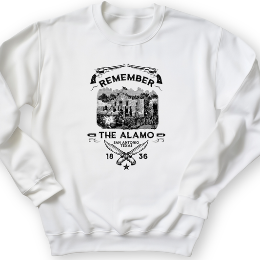 Remember The Alamo 1836 Crewneck White / S