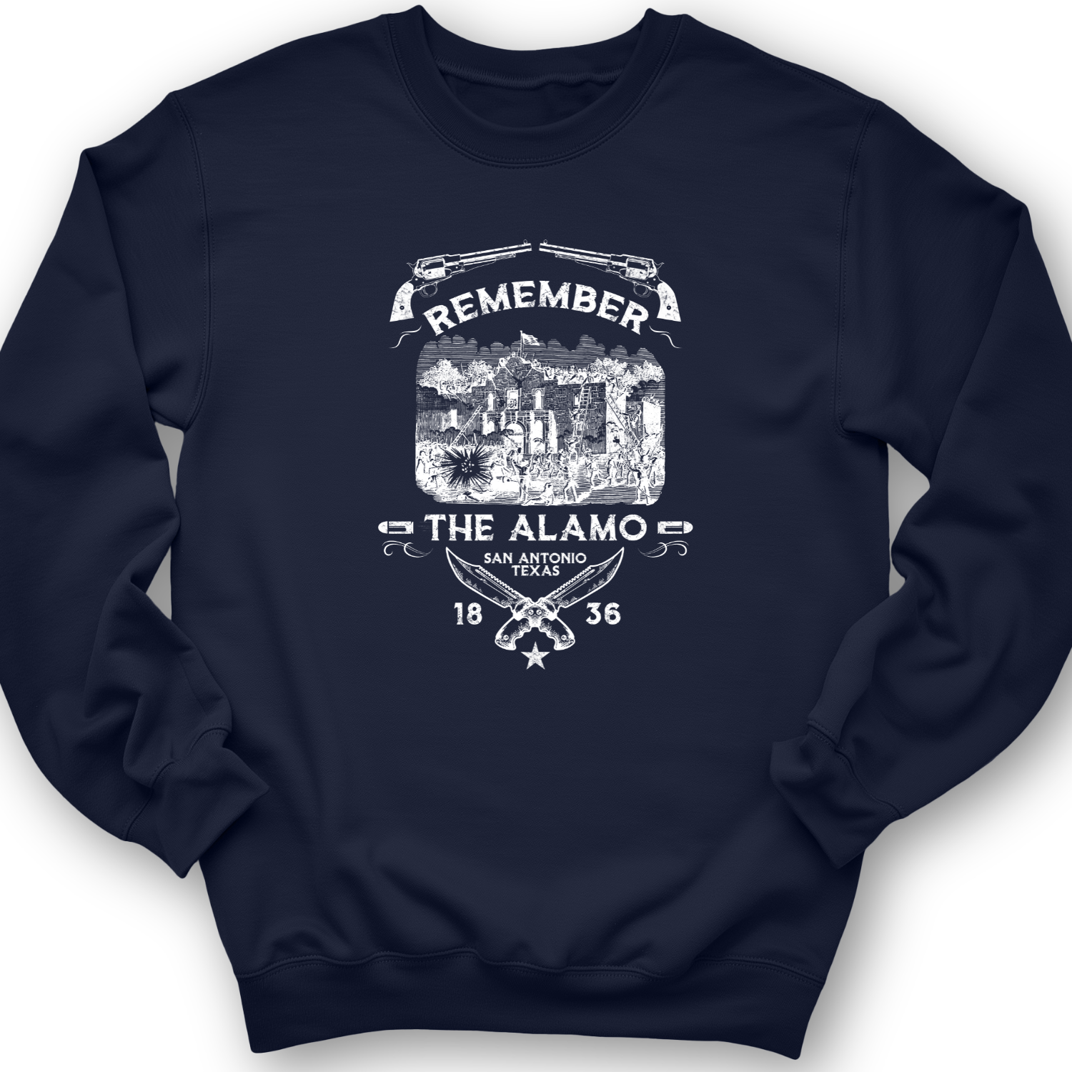 Remember The Alamo 1836 Crewneck Navy / S