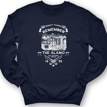 Remember The Alamo 1836 Crewneck Navy / S
