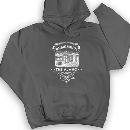 Remember the Alamo 1836 Hoodie Charcoal / S