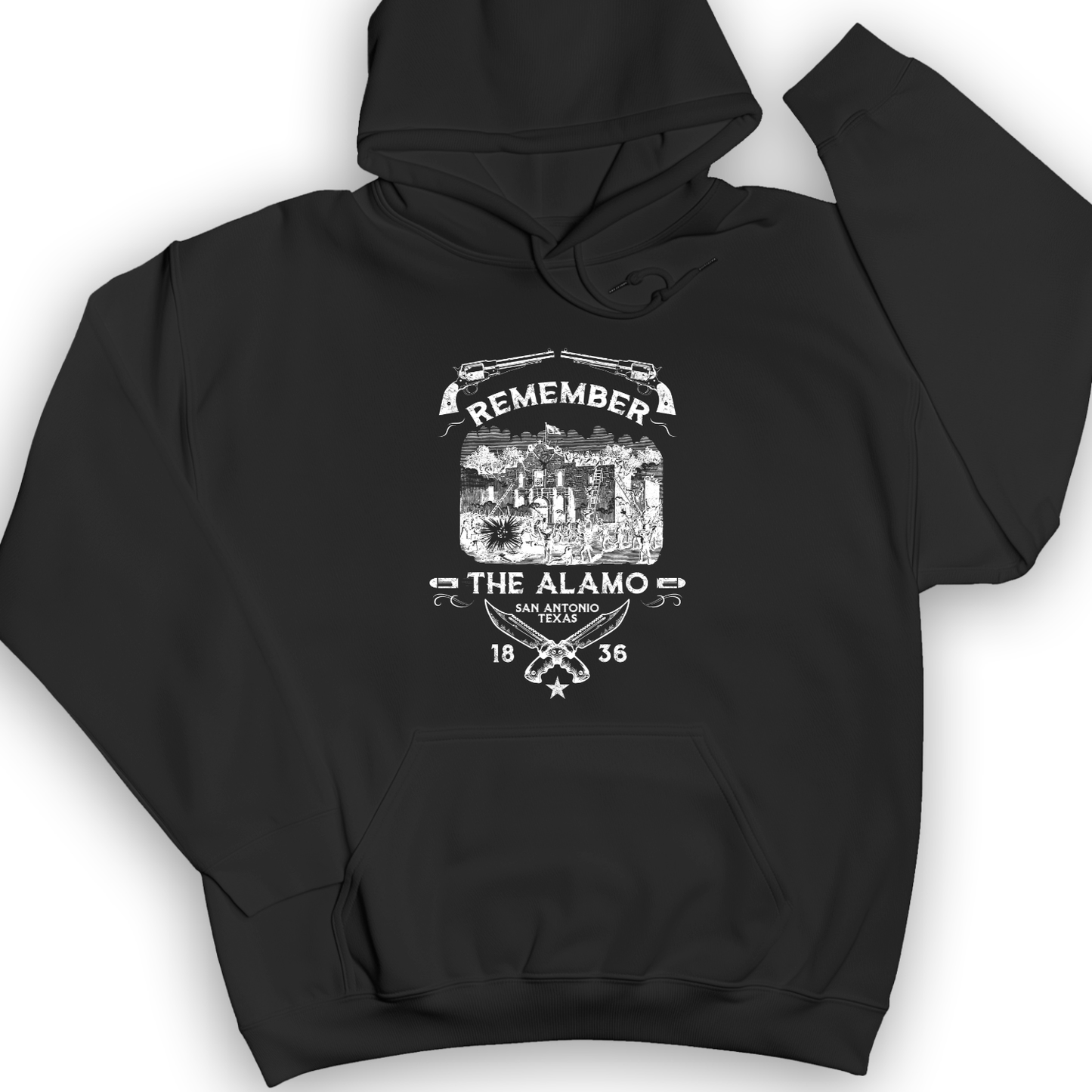 Remember the Alamo 1836 Hoodie Black / S