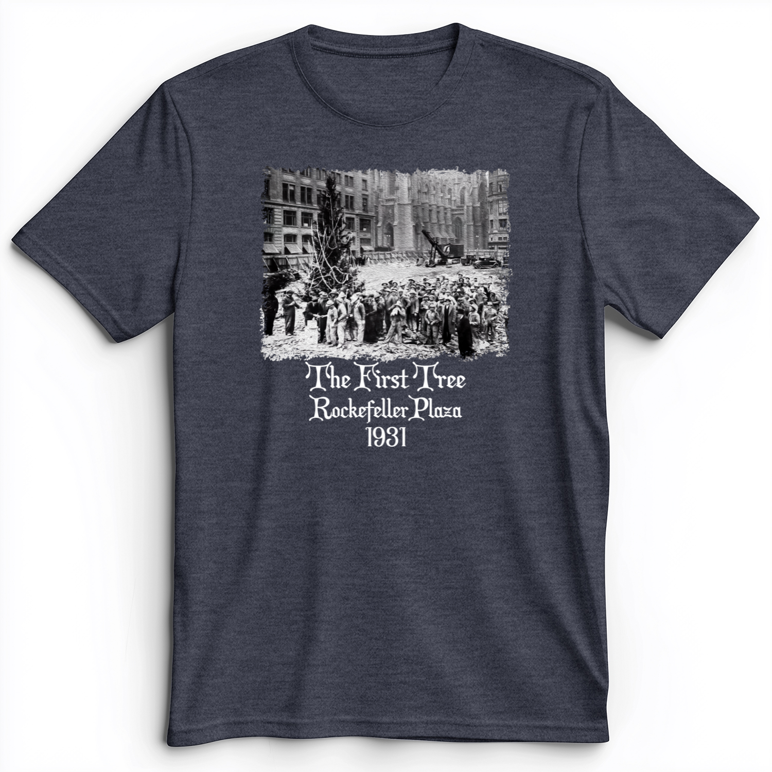Rockefeller XMas Tree Premium Tee Heather Navy / S