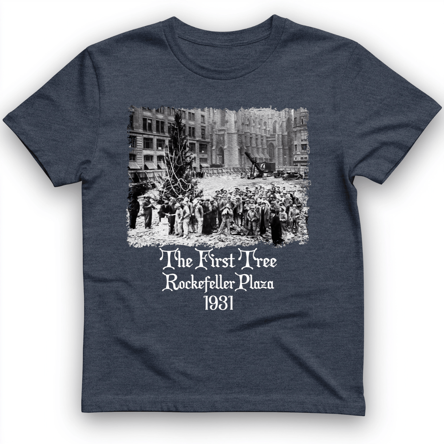 Rockefeller XMas Tree T-Shirt Heather Navy / S
