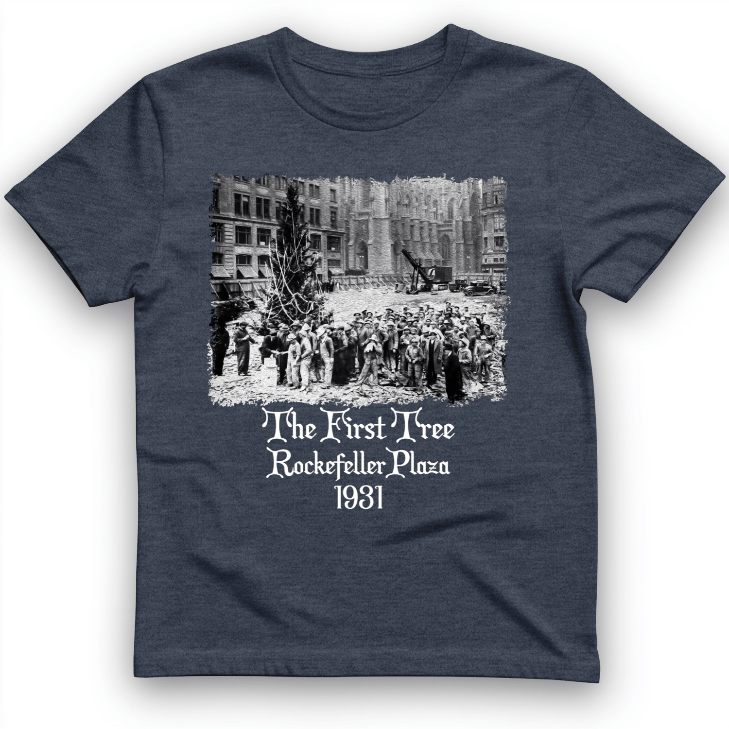 Rockefeller XMas Tree T-Shirt Heather Navy / S