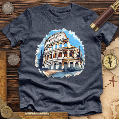 Roman Colosseum High Quality Tee Heather Navy / S