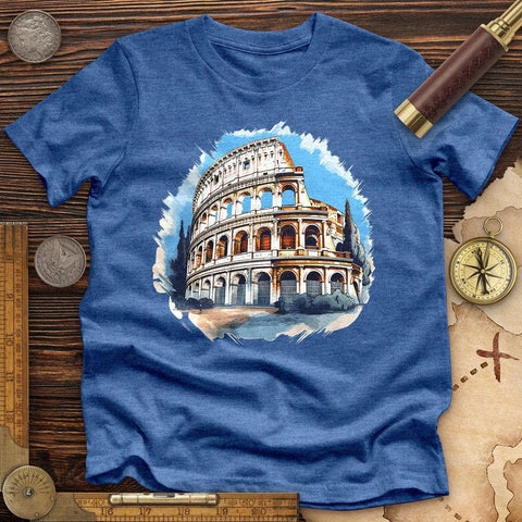 Roman Colosseum High Quality Tee Heather True Royal / S