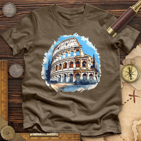 Roman Colosseum High Quality Tee Heather Olive / S