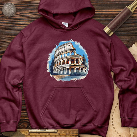 Roman Colosseum Hoodie Maroon / S