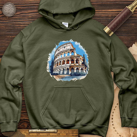 Roman Colosseum Hoodie Military Green / S