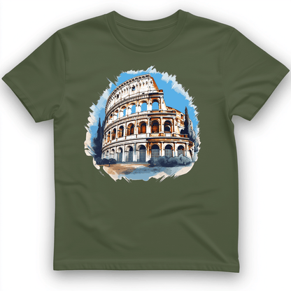 Roman Colosseum T-Shirt Military Green / S