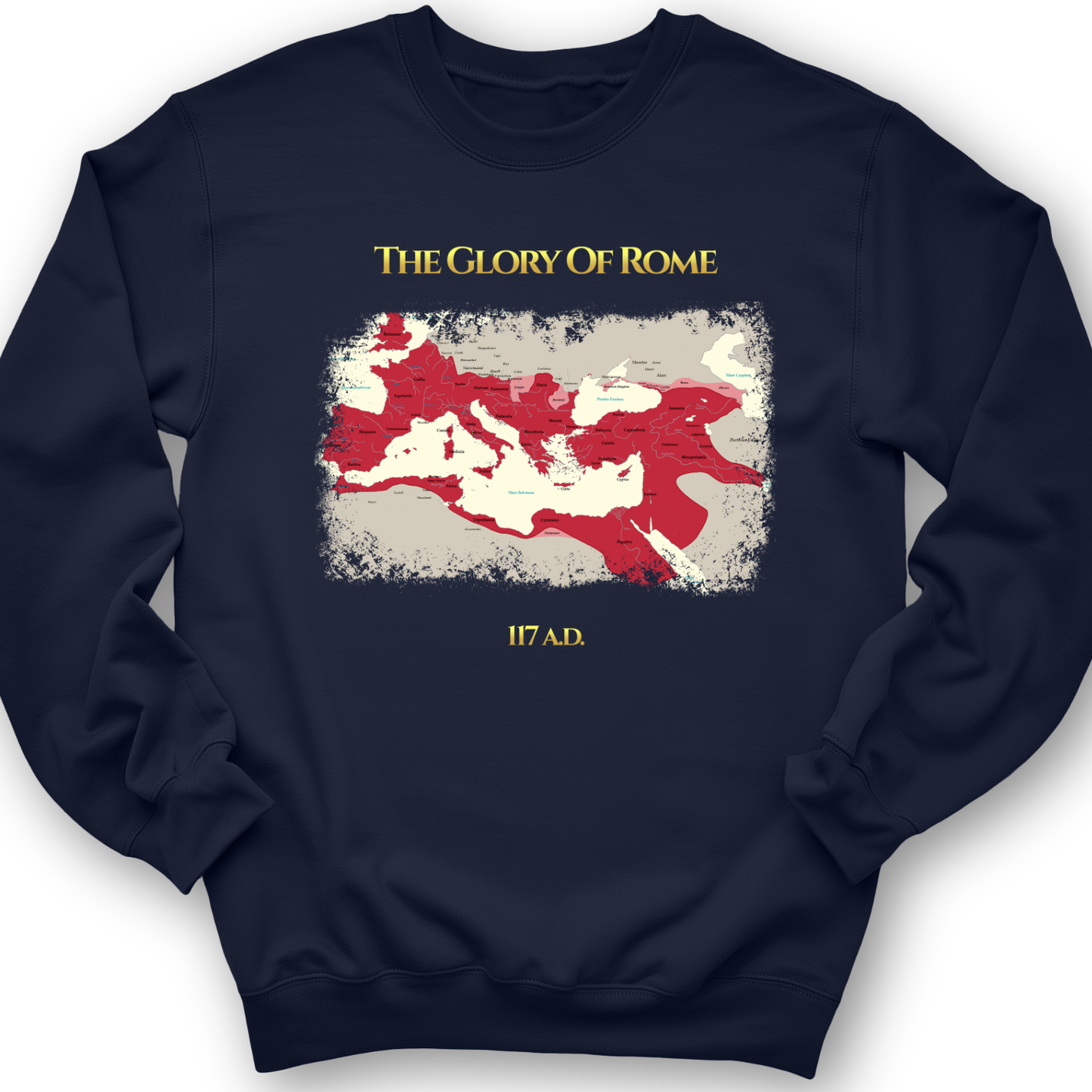 Roman Empire Map Crewneck Navy / S