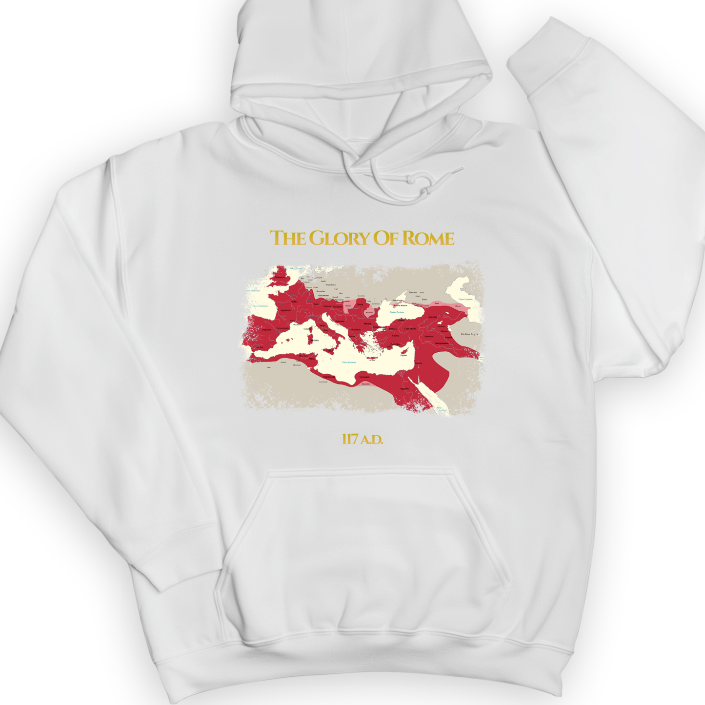 Roman Empire Map Hoodie White / S