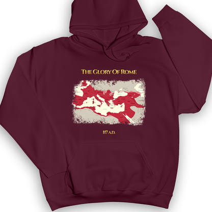 Roman Empire Map Hoodie Maroon / S