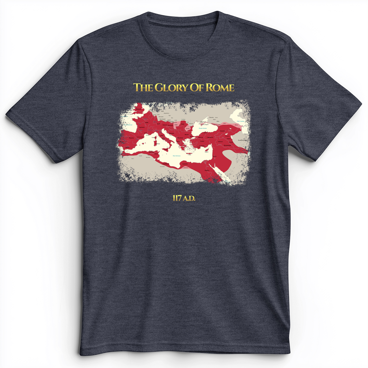 Roman Empire Map Premium Tee Heather Navy / S