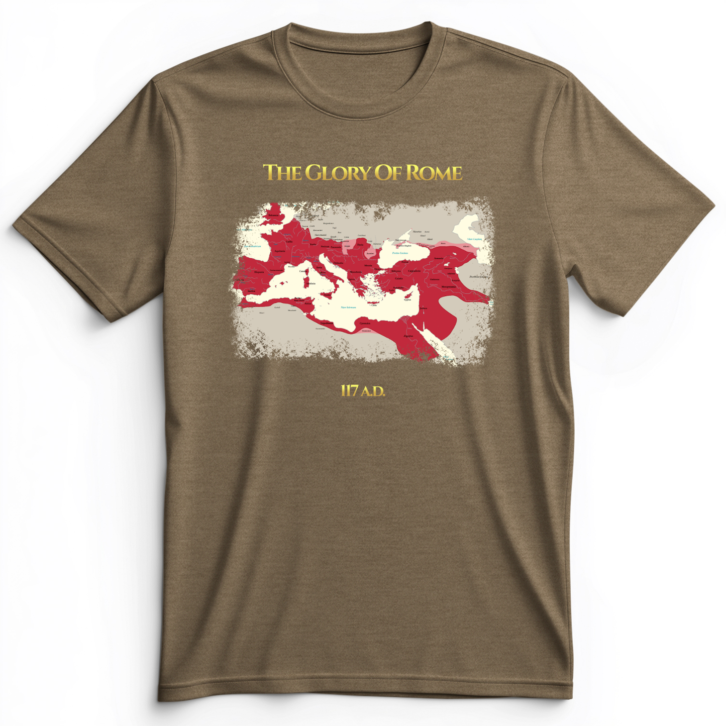 Roman Empire Map Premium Tee Heather Olive / S