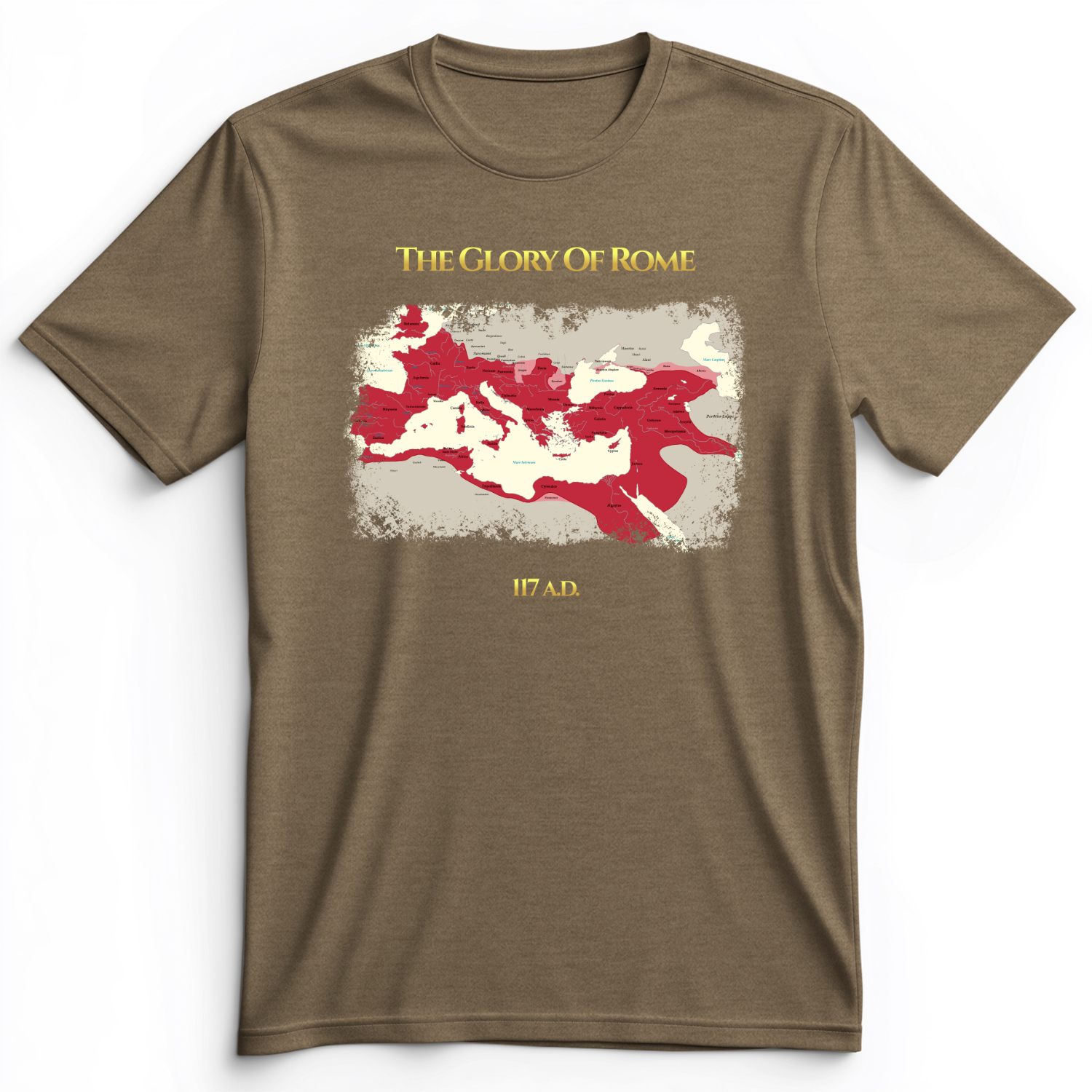 Roman Empire Map Premium Tee Heather Olive / S