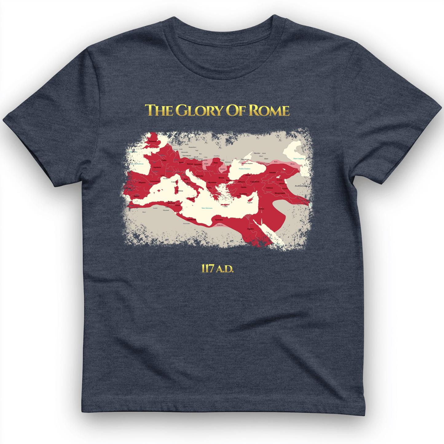 Roman Empire Map T-Shirt Heather Navy / S