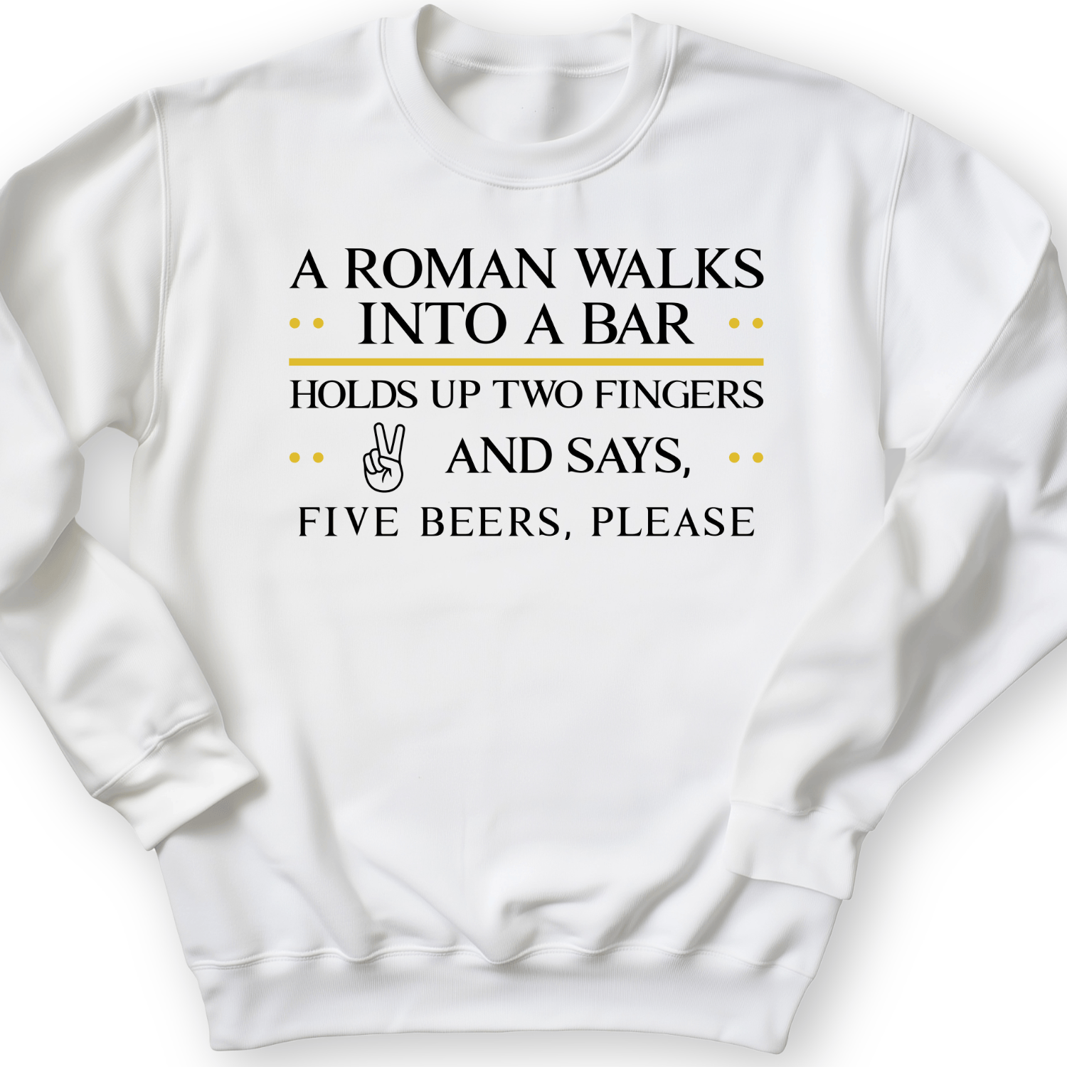 Roman Walks Into A Bar Crewneck White / S
