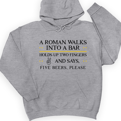 Roman Walks Into a Bar Hoodie Sport Grey / S