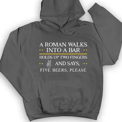 Roman Walks Into a Bar Hoodie Charcoal / S
