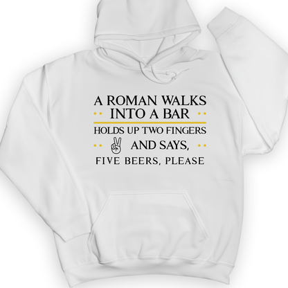 Roman Walks Into a Bar Hoodie Black / S