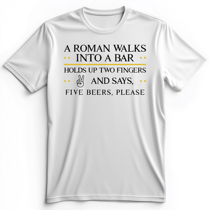 Roman Walks Into a Bar Premium Tee White / S