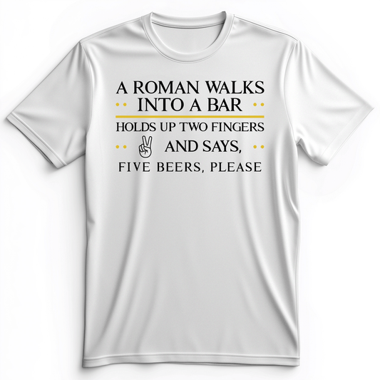 Roman Walks Into a Bar Premium Tee White / S