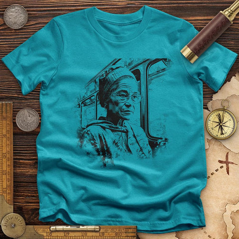 Rosa Parks Line Art T-Shirt Tropical Blue / S