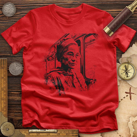 Rosa Parks Line Art T-Shirt Red / S