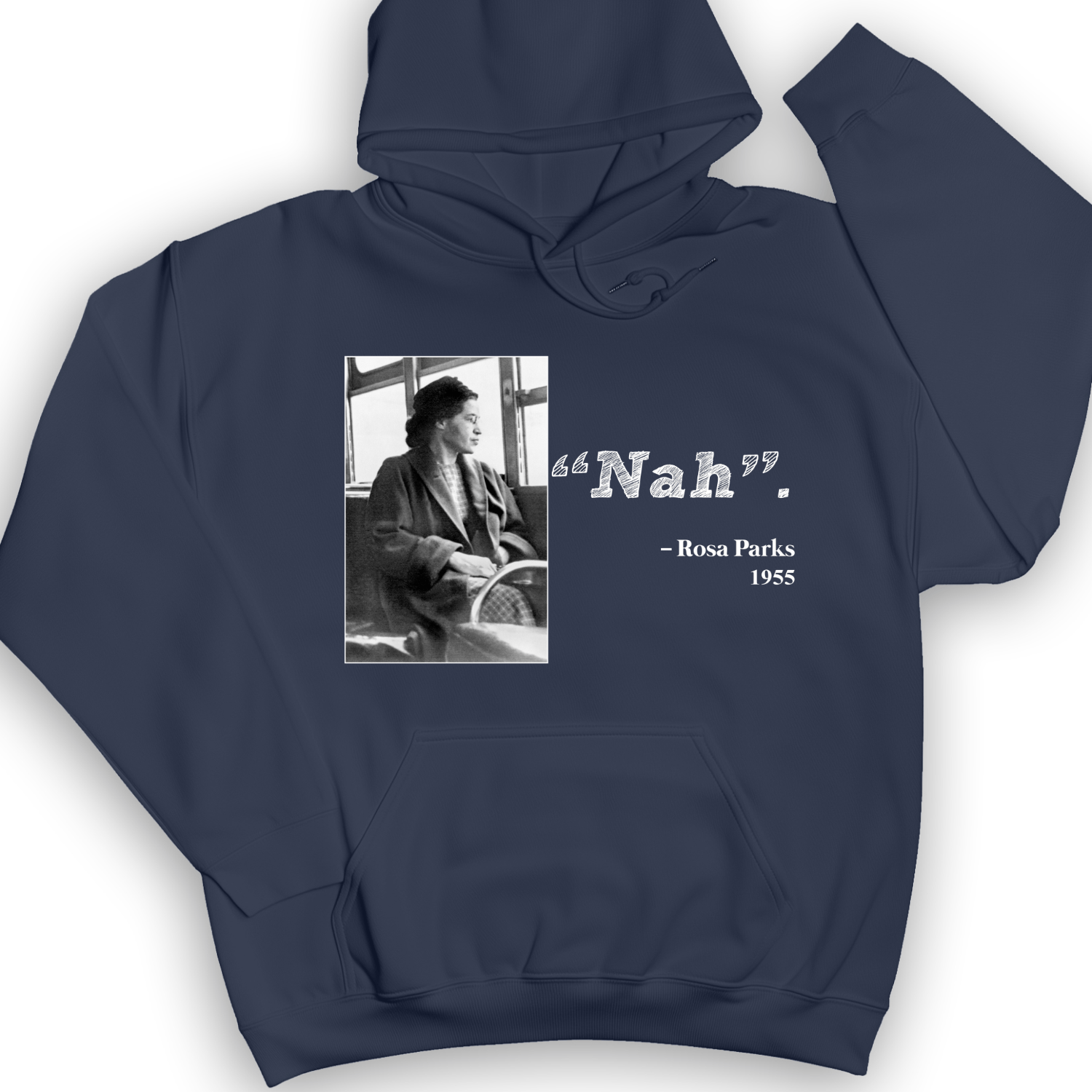 Rosa Parks "Nah" Hoodie Navy / S