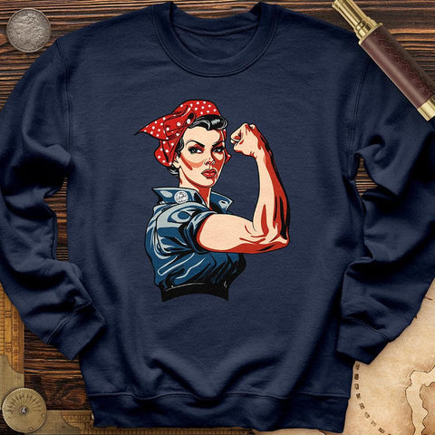 Rosie the Riveter Crewneck Navy / S