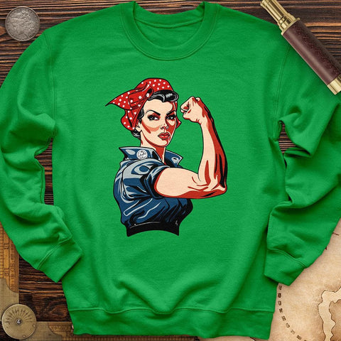 Rosie the Riveter Crewneck Irish Green / S