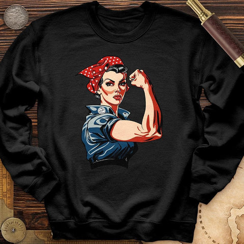 Rosie the Riveter Crewneck Black / S