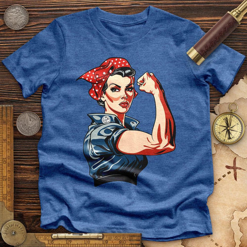 Rosie the Riveter High Quality Tee Heather True Royal / S