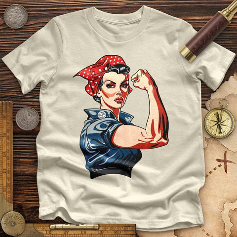 Rosie the Riveter High Quality Tee Natural / S