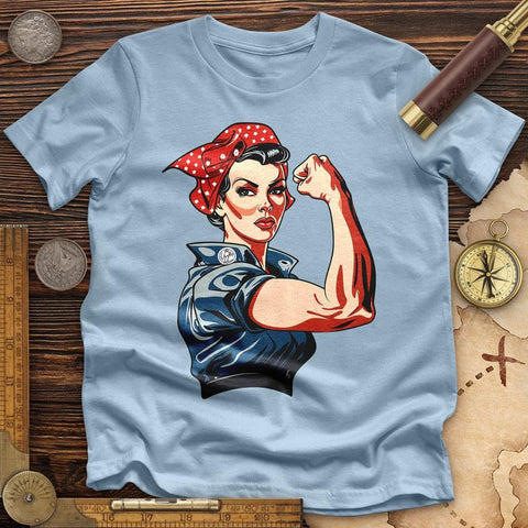 Rosie the Riveter High Quality Tee Light Blue / S