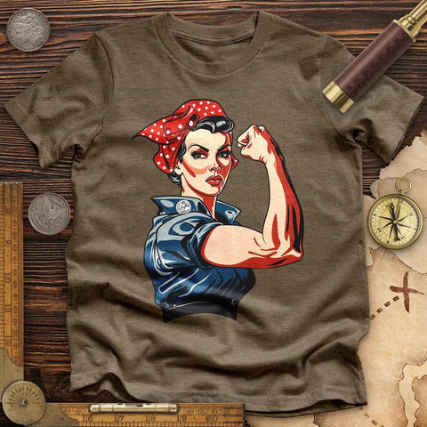 Rosie the Riveter High Quality Tee Heather Olive / S