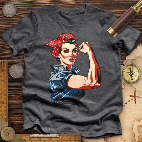 Rosie the Riveter High Quality Tee Dark Grey Heather / S